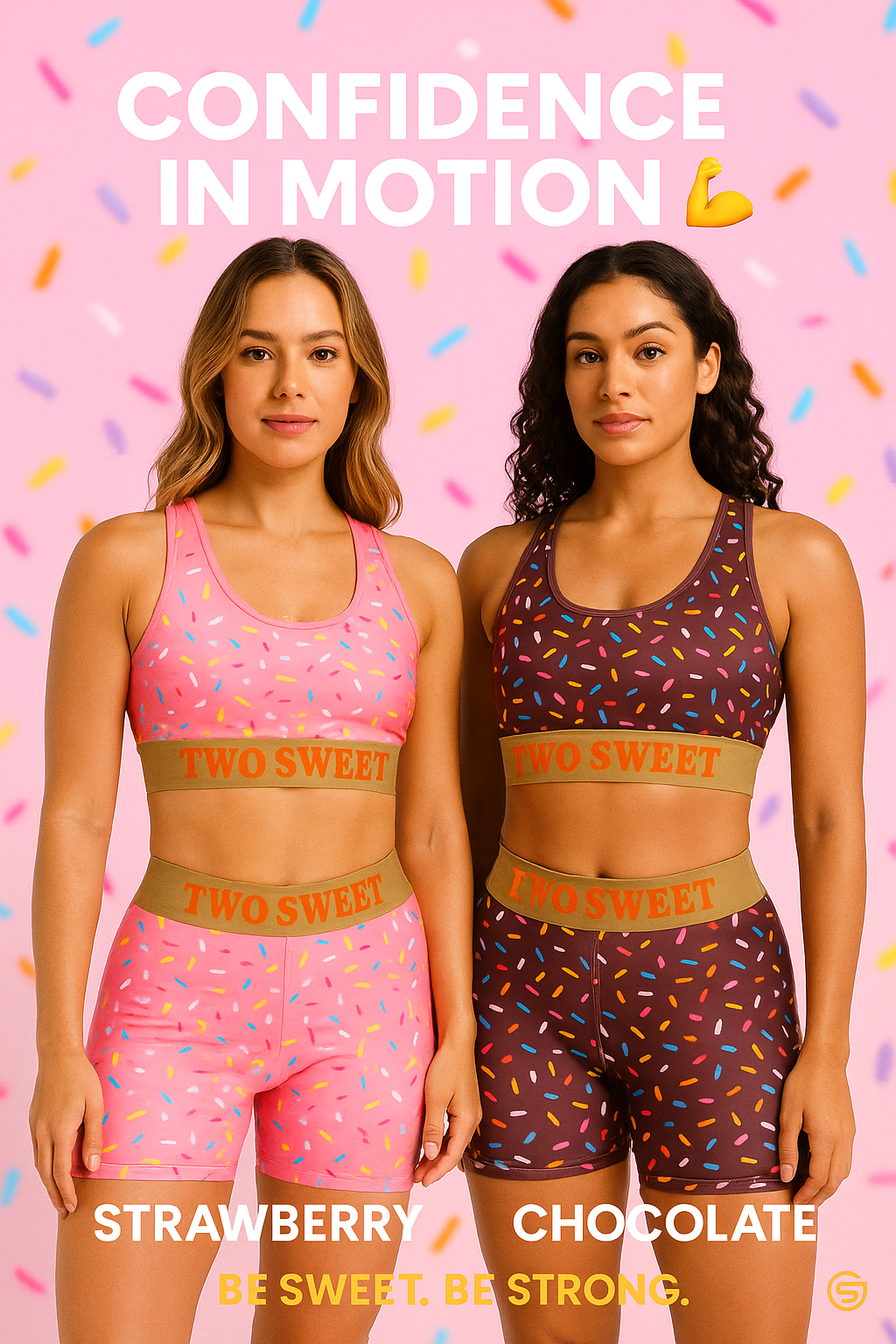 Two Sweet Active Crop Top – Strawberry 🍓 or Chocolate 🍫